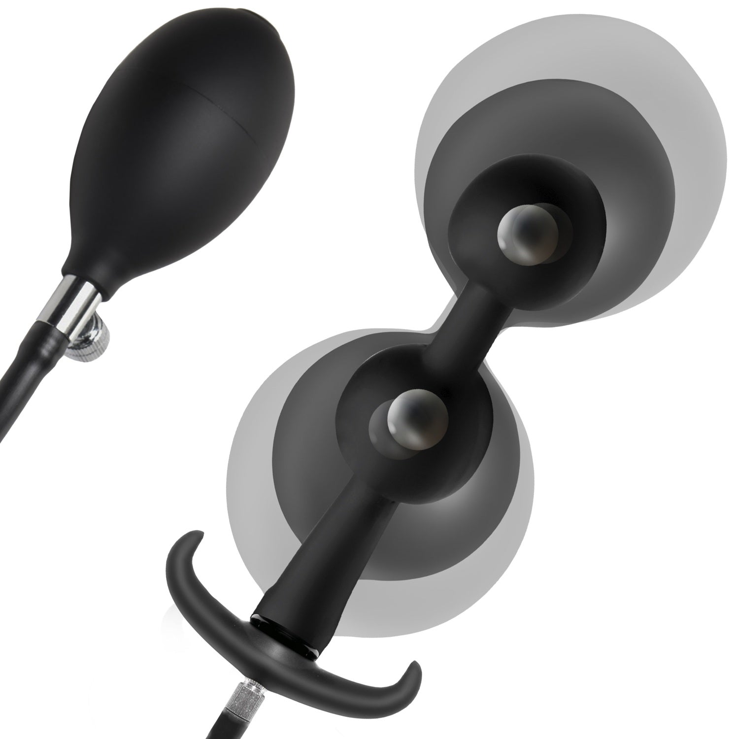 XR Brands Ass Rattler Weighted Inflatable Silicone Anal Plug