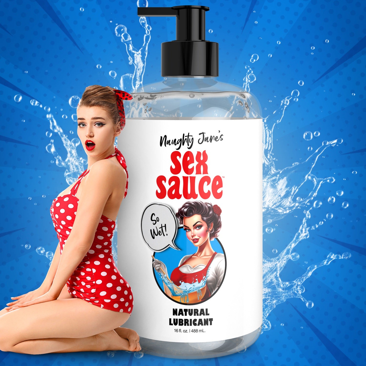 XR Brands Naughty Jane's Sex Sauce Natural Lubricant - 16oz