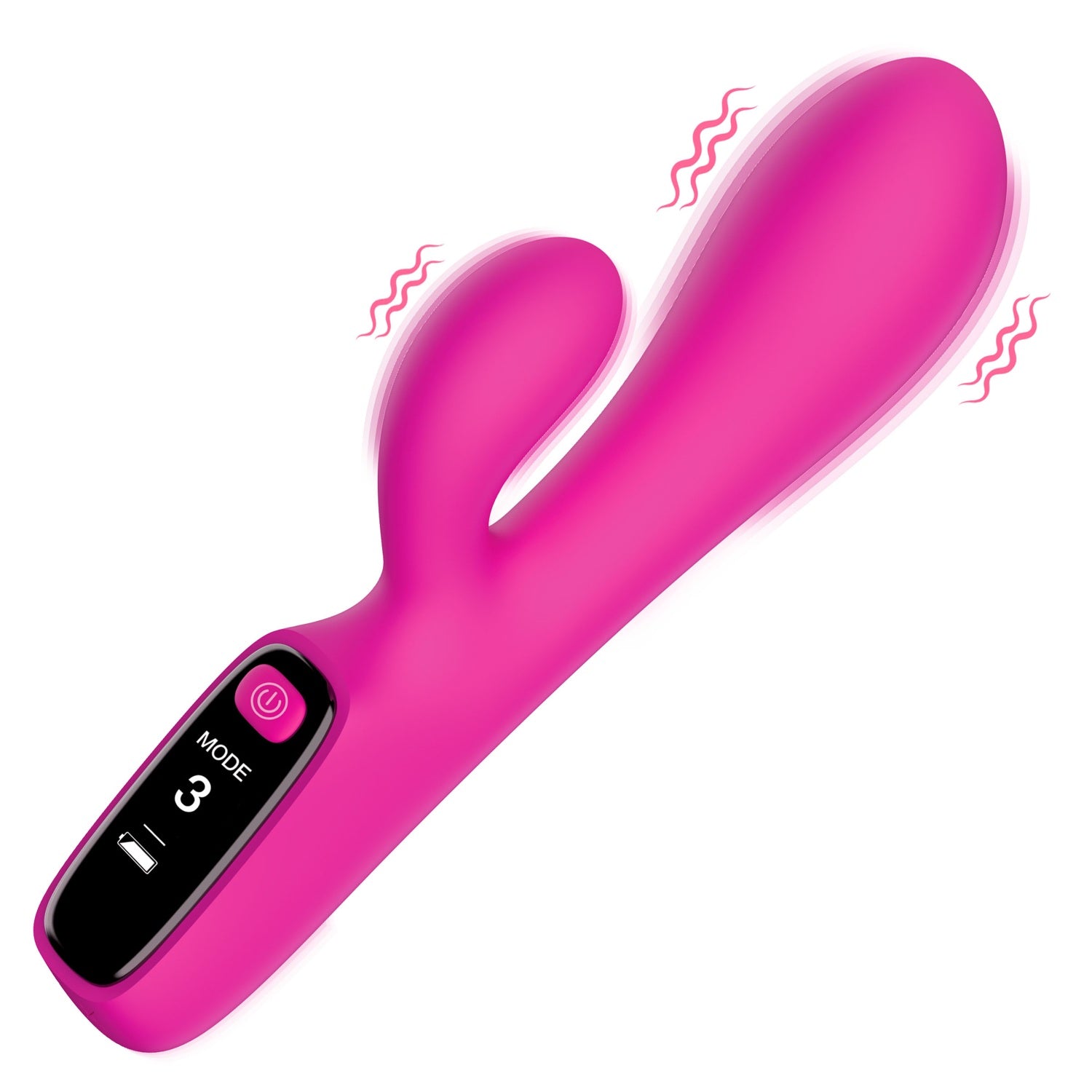 XR Brands Silicone Rabbit Vibrator with Digital Display