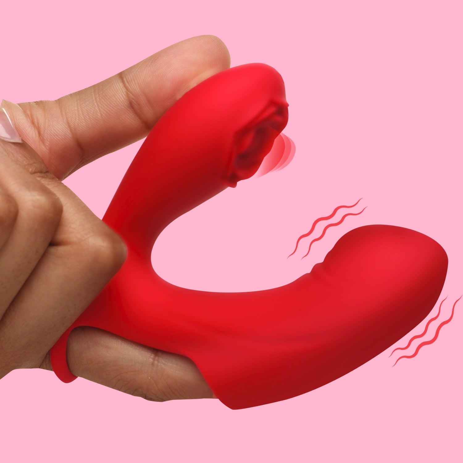XR Brands Rose Touch Pulsing Silicone Finger Vibrator