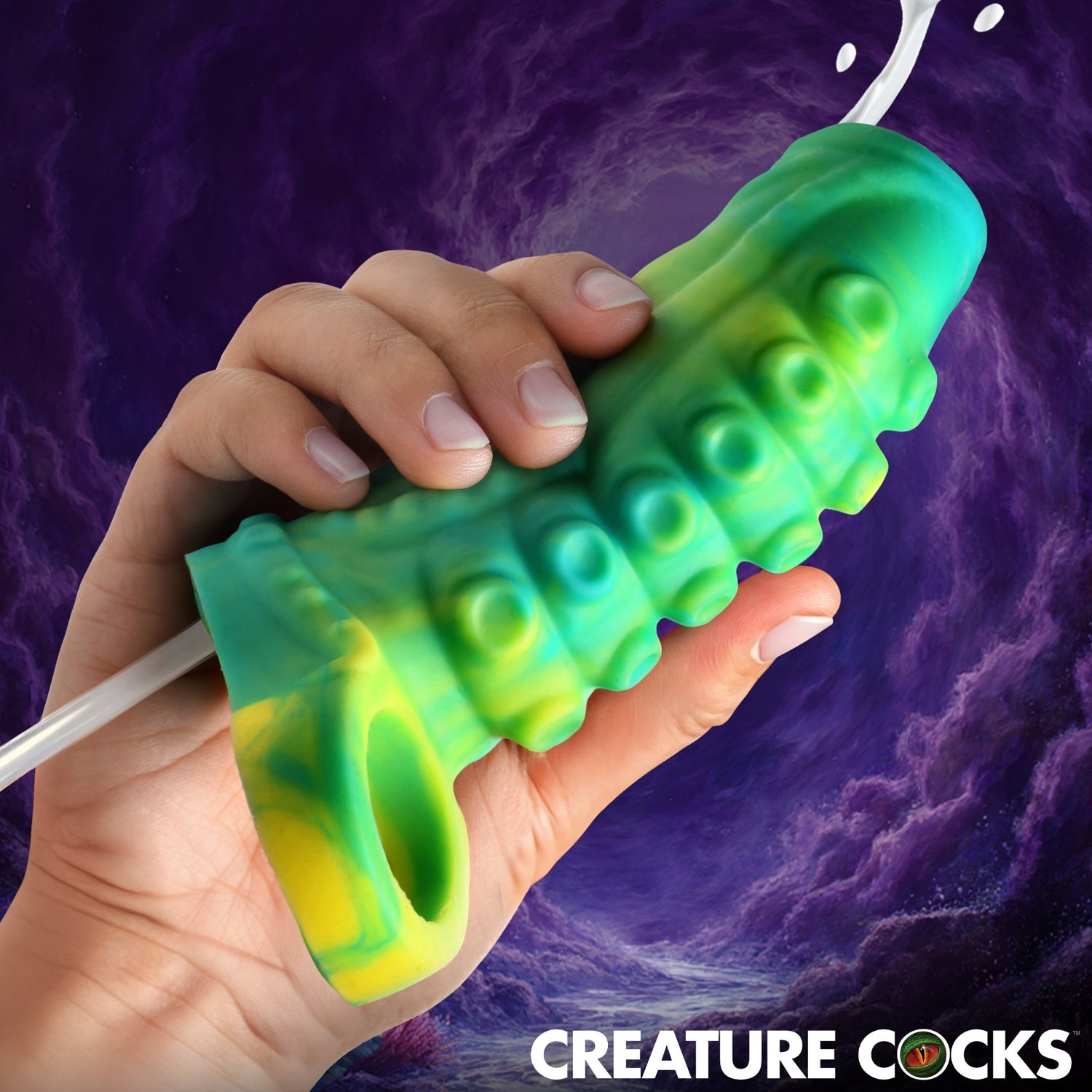 XR Brands Tentacle Squirting Silicone Penis Enhancer - Green