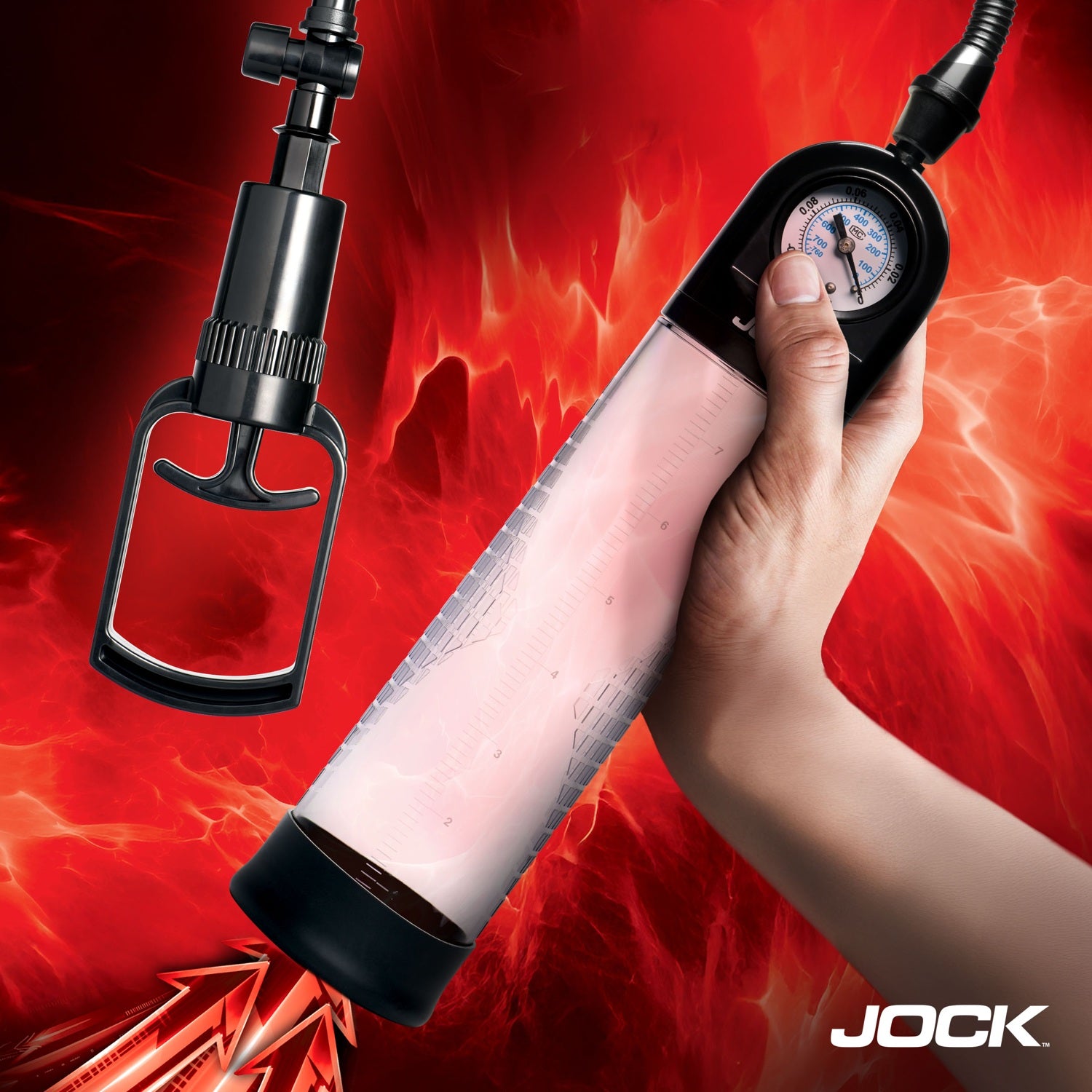 Curve Toys Pump Up Gauge Penis Pump with Pull Handle