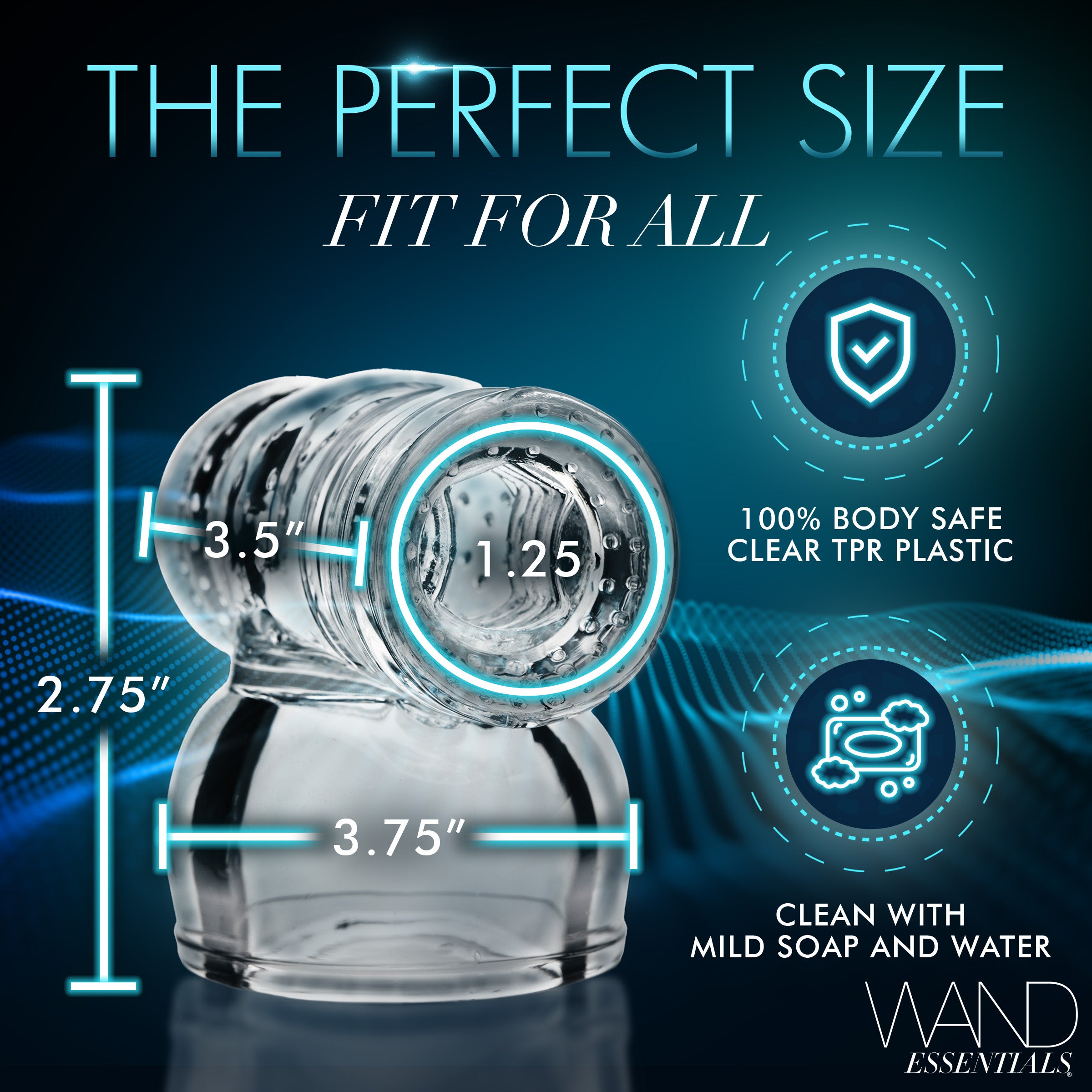 Wand Essentials Hummingbird Masturbator Attachment Clear