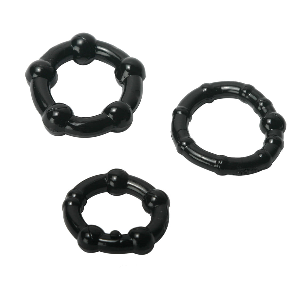 Trinity Men Black Performance Erection Rings - Packaged Black