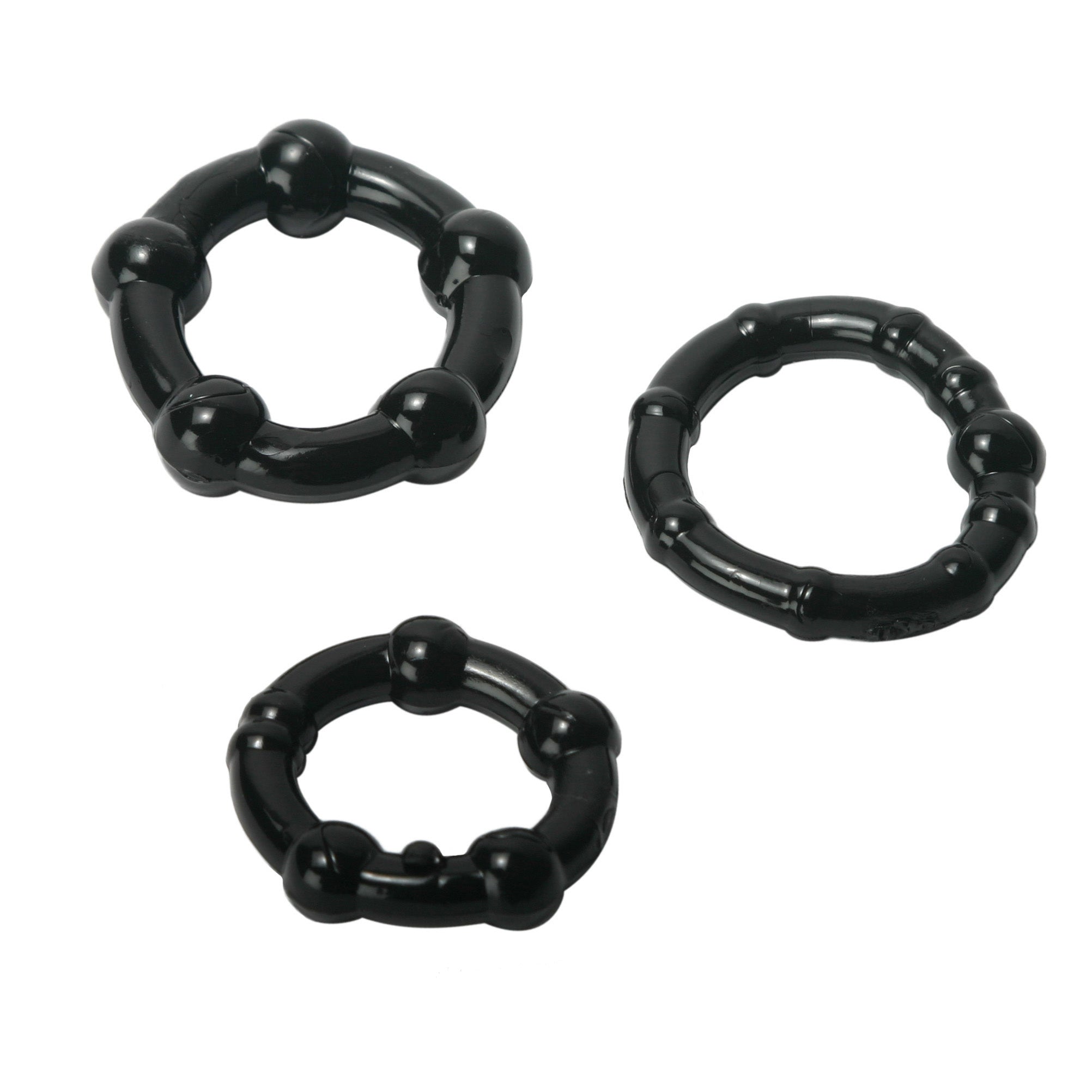 Trinity Men Black Performance Erection Rings - Packaged Black