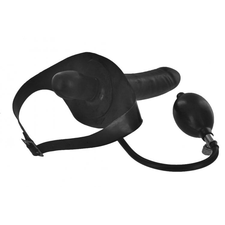 Master Series Inflatable Gag with Dildo Black