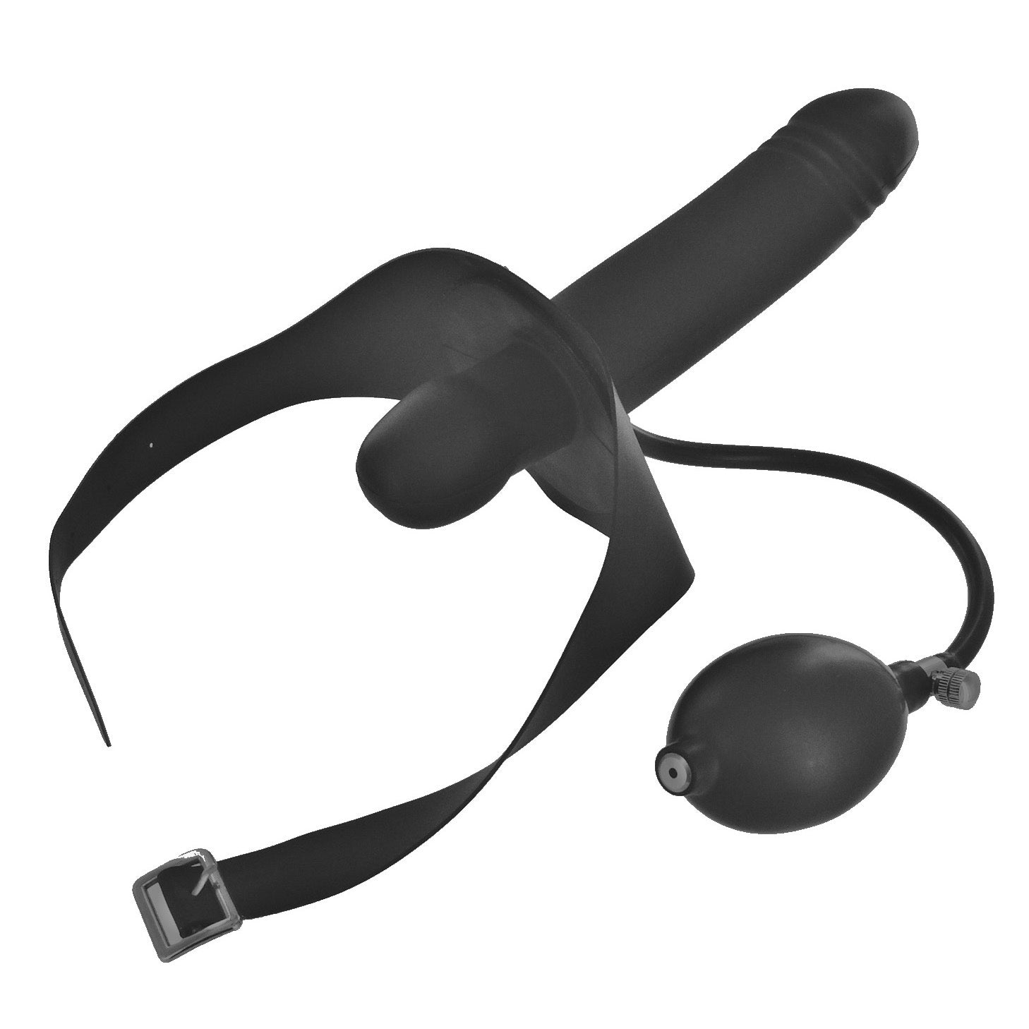 Master Series Inflatable Gag with Dildo Black