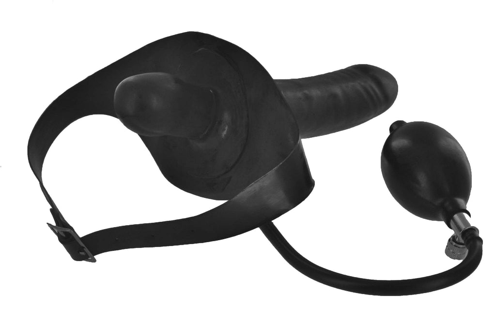 Master Series Inflatable Gag with Dildo Black