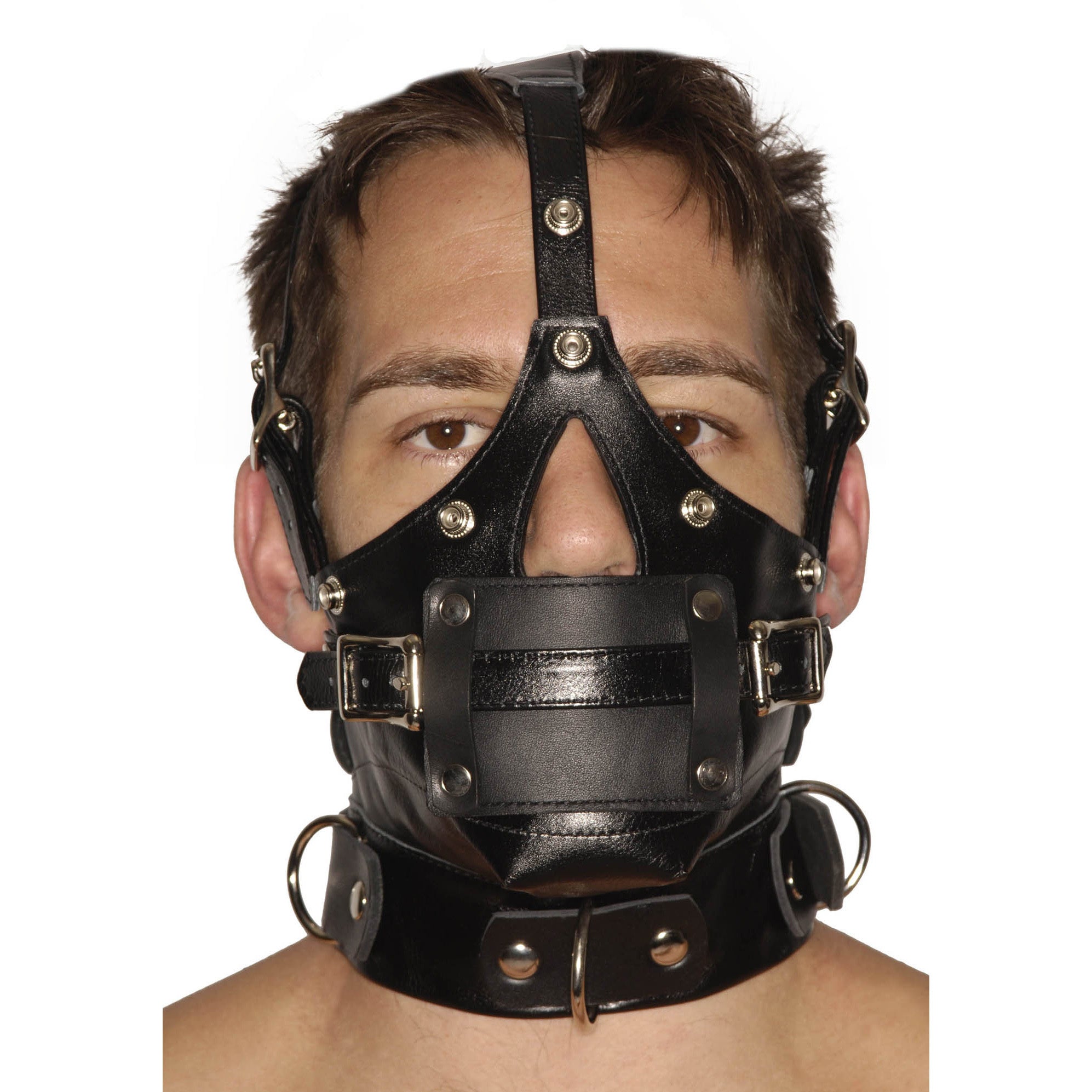 Strict Leather Strict Leather Premium Muzzle with Blindfold and Gags Black