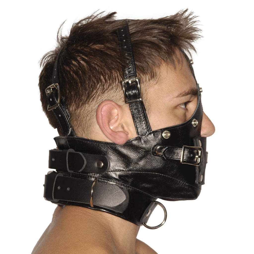 Strict Leather Strict Leather Premium Muzzle with Blindfold and Gags Black