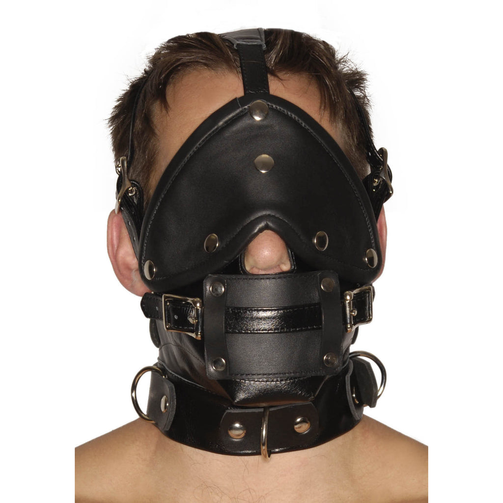 Strict Leather Strict Leather Premium Muzzle with Blindfold and Gags Black