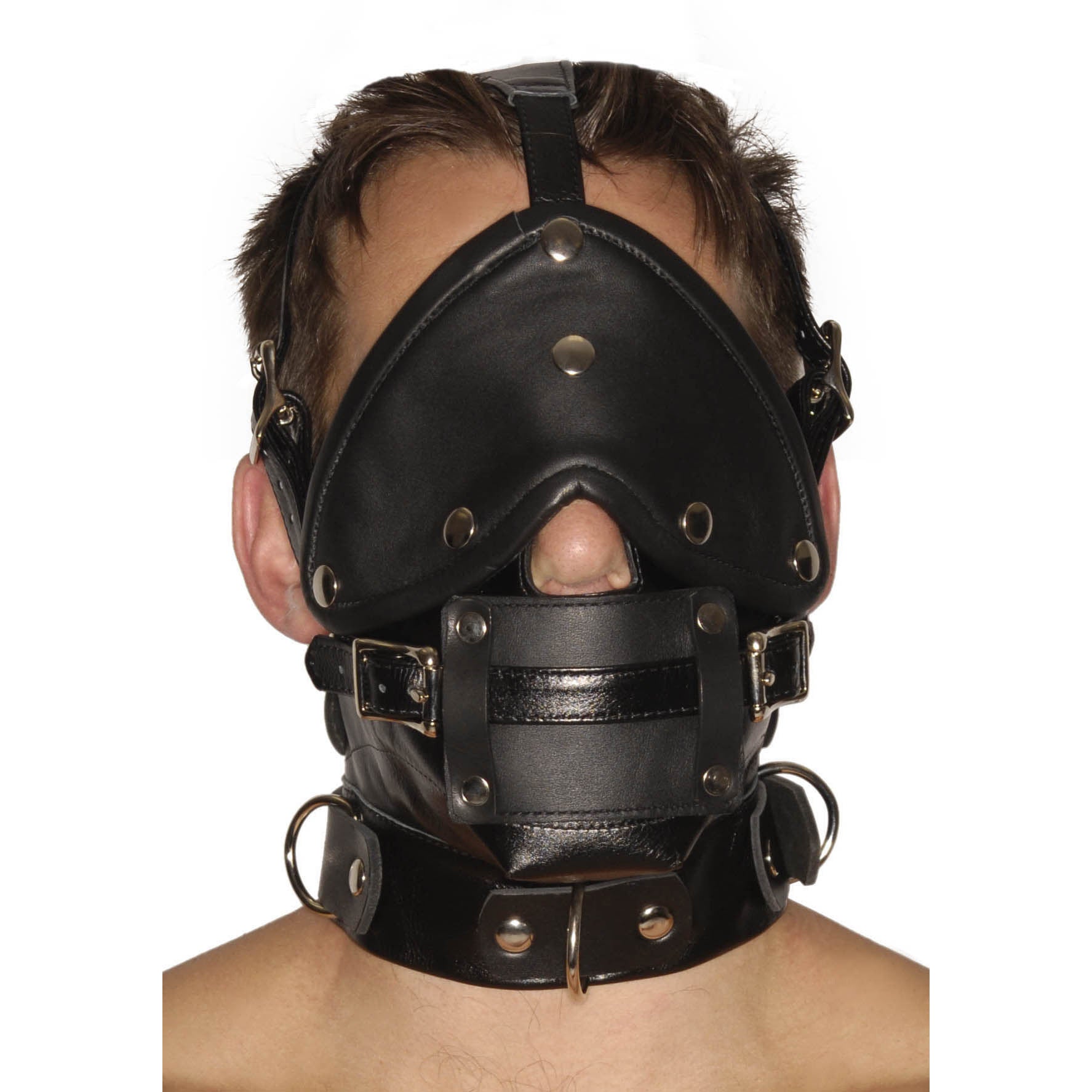 Strict Leather Strict Leather Premium Muzzle with Blindfold and Gags Black