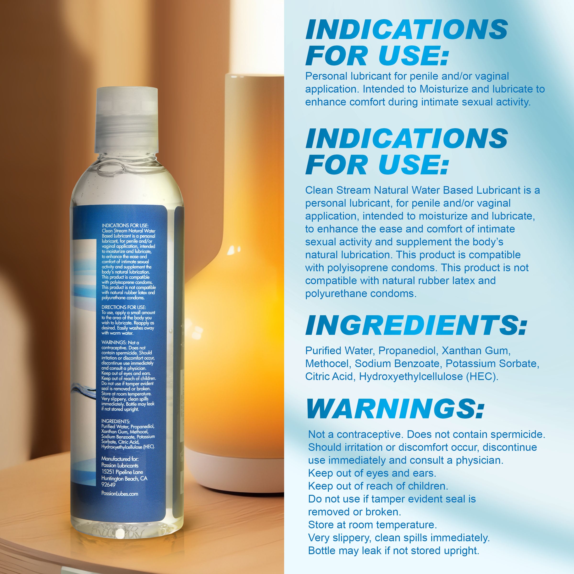 CleanStream CleanStream Water-Based Anal Lube 8 oz Clear