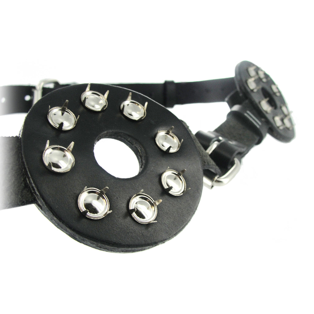 Strict Leather Studded Spiked Breast Binder with Nipple Holes Black