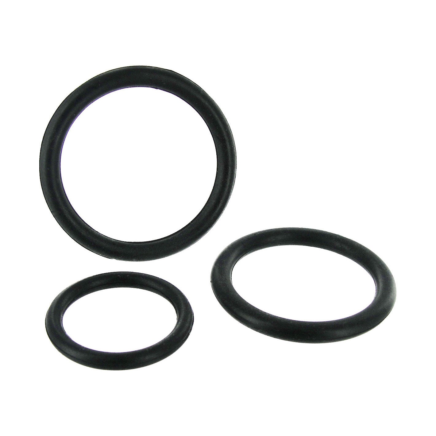 Trinity Men Black Triple Silicone Cock Ring Set Black
