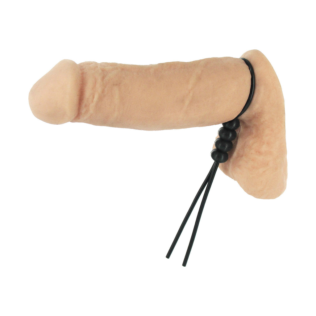 Trinity Vibes 4-Way Adjustable Cock and Ball Tie - Black Black