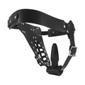 Strict Leather The Safety Net Leather Male Chastity Belt with Anal Plug Harness Black