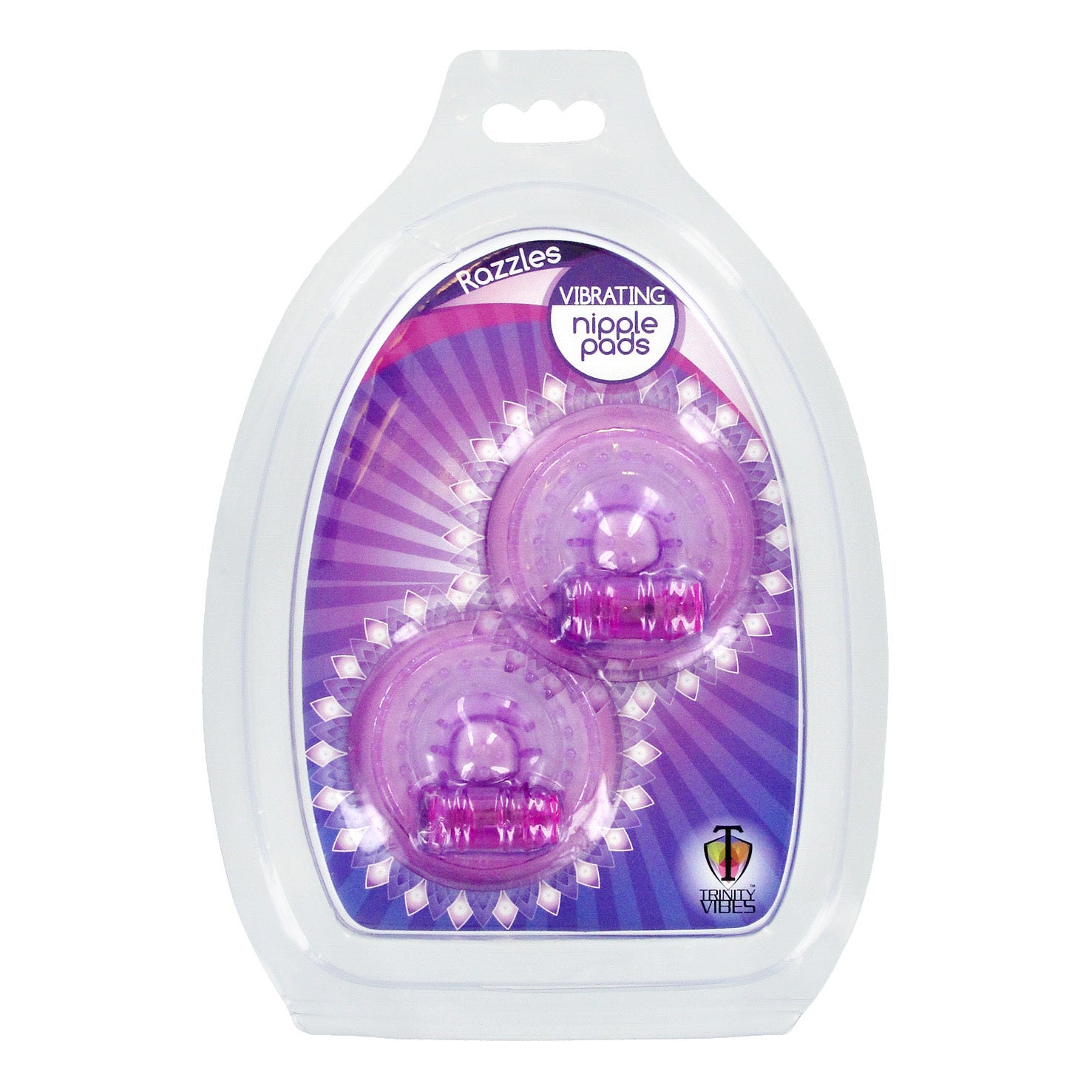 Trinity Vibes Razzles Vibrating Nipple Pads Purple