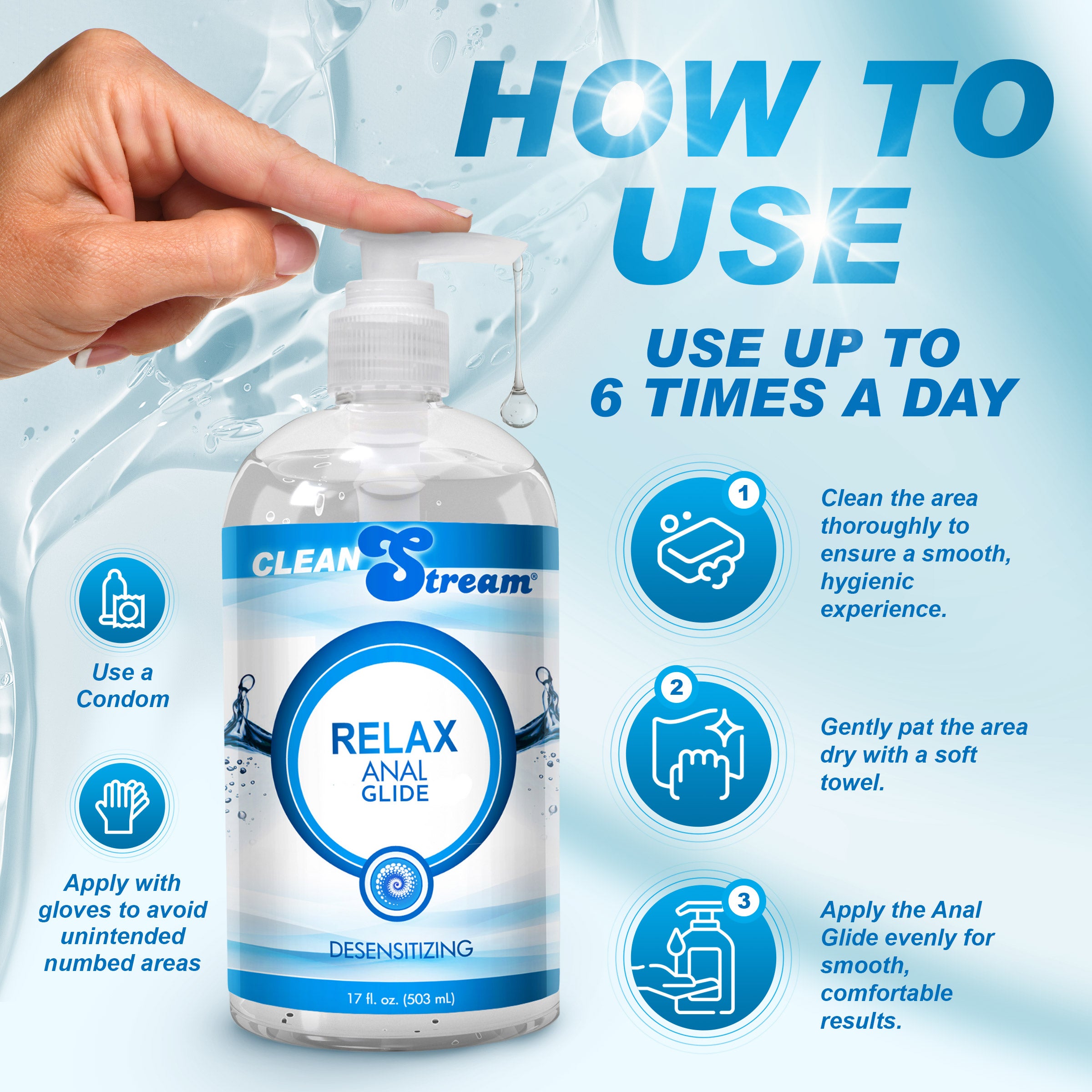 CleanStream Clean Stream Relax Desensitizing Anal Lube 17 oz Clear