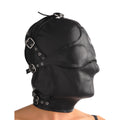Strict Leather Asylum Leather Hood with Removable Blindfold and Muzzle- ML Black