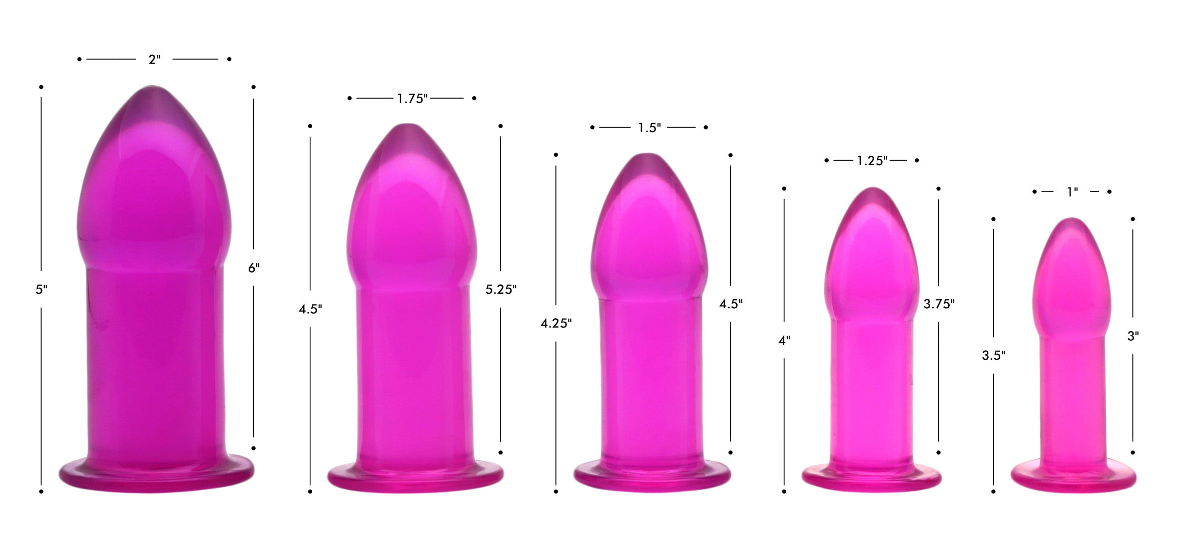 Trinity Vibes 5 Piece Anal Trainer Set - Purple Purple