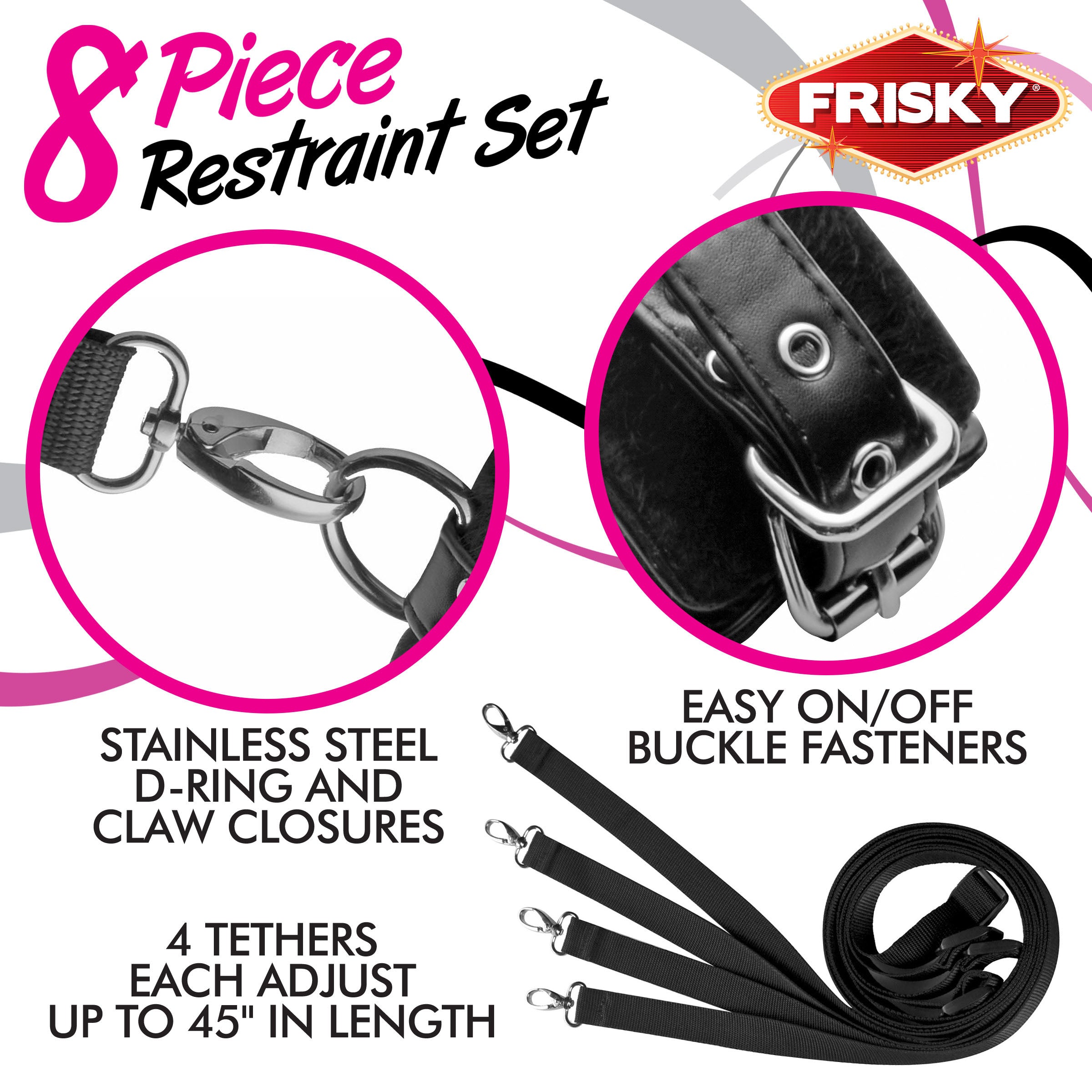 Frisky Frisky 8 Piece Restraint Set Black