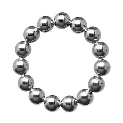 Master Series Meridian 1.75 Inch Stainless Steel Beaded Cock Ring Grey