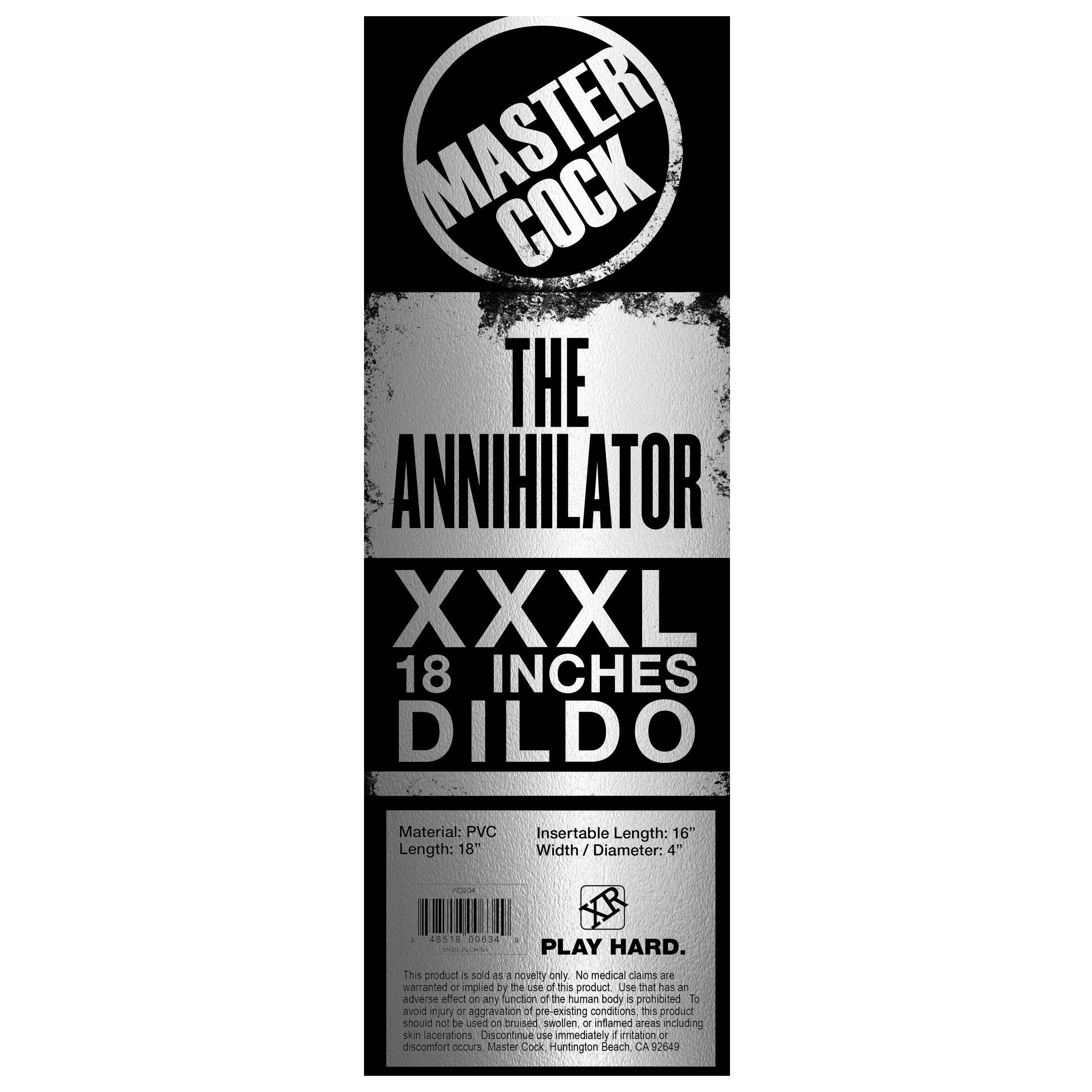 Master Cock The Annihilator XXXL 18 Inch Dildo Black