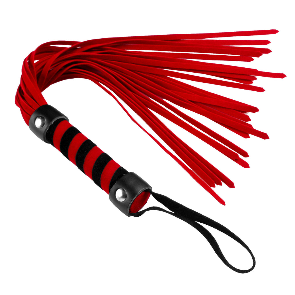 Frisky Short Vegan Leather Flogger - Red Red