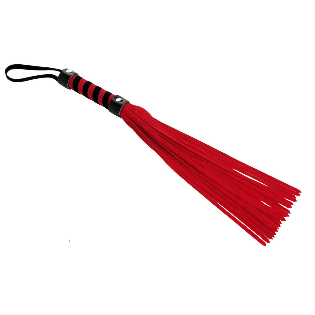 Frisky Short Vegan Leather Flogger - Red Red