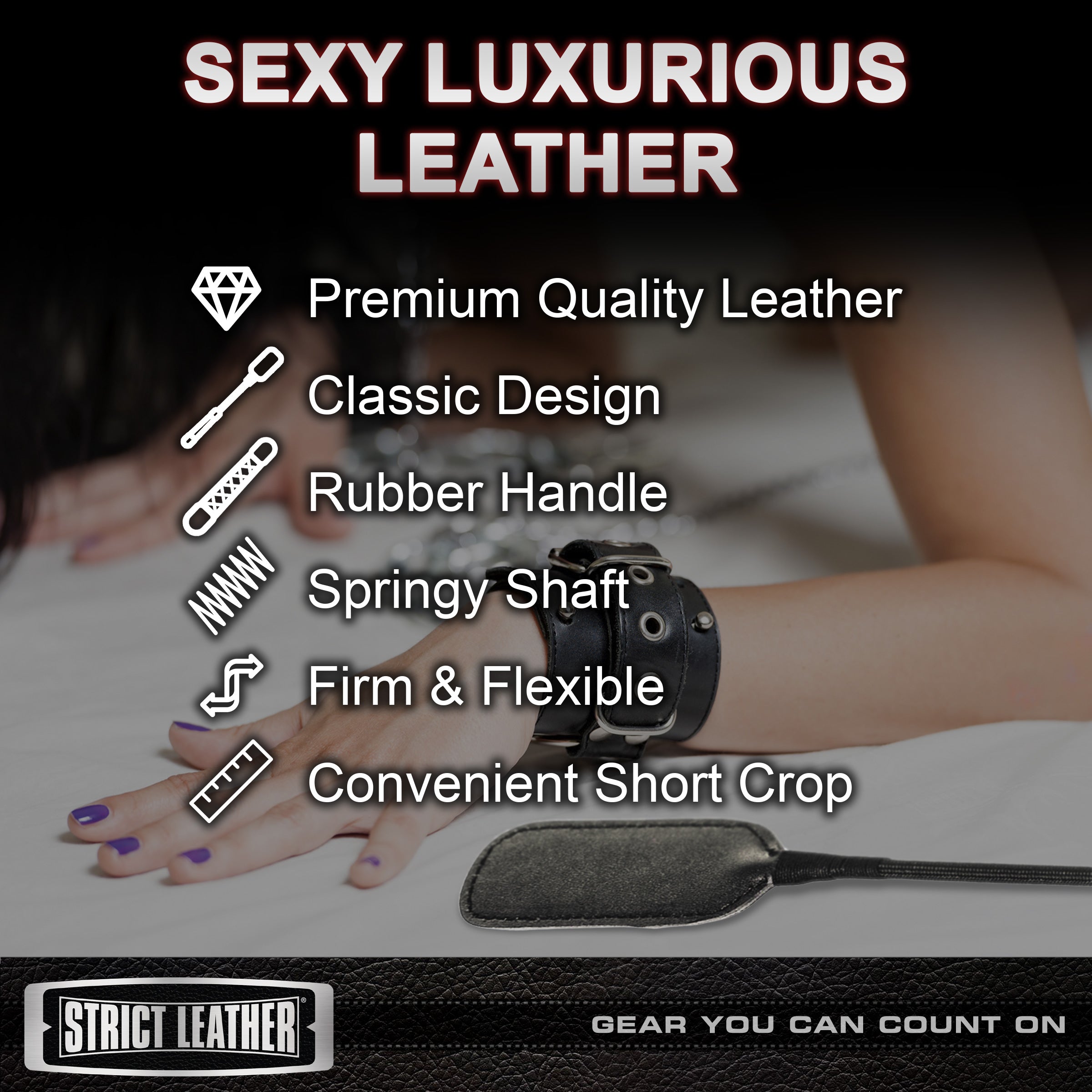 Strict Leather Strict Leather Short Riding Crop Black