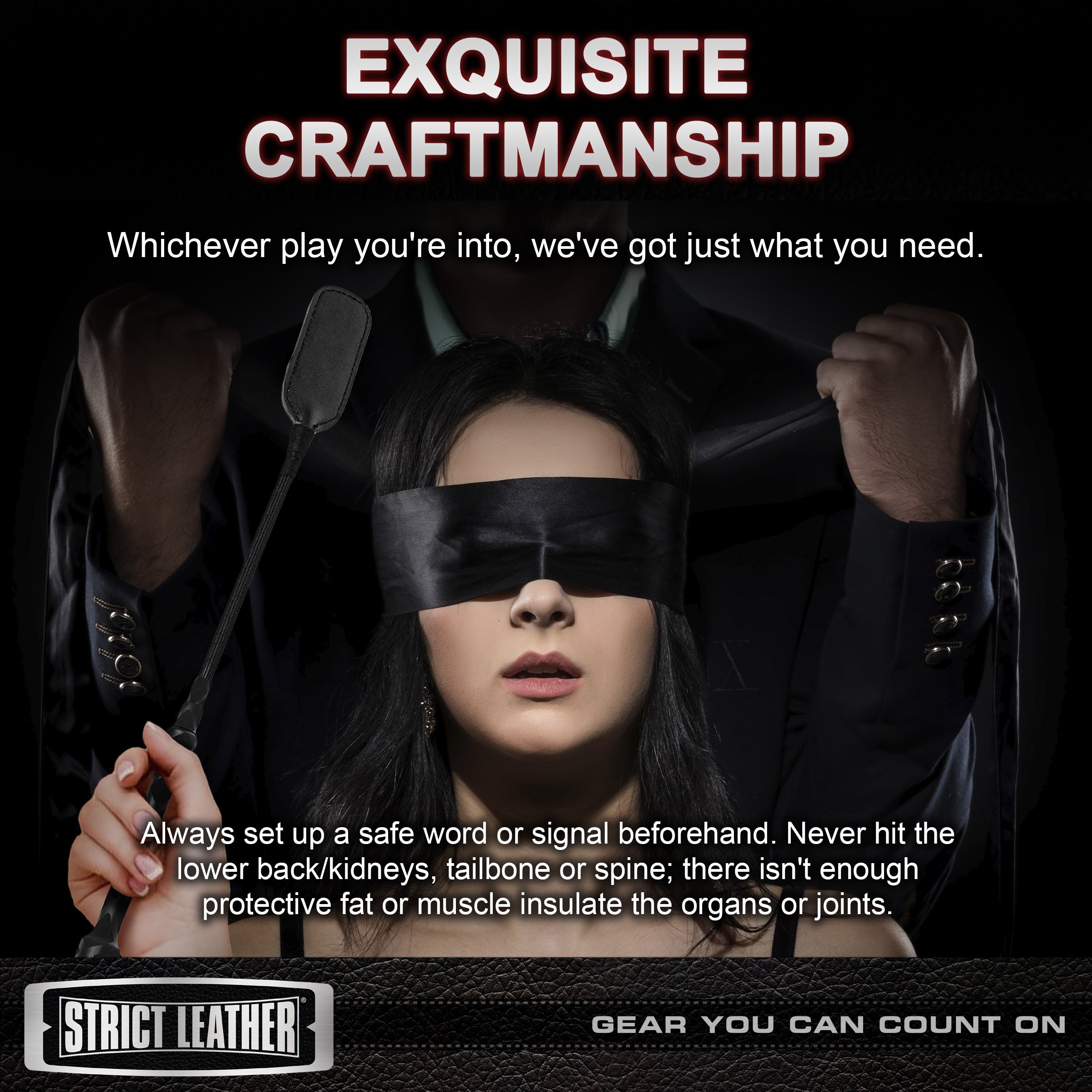 Strict Leather Strict Leather Short Riding Crop Black