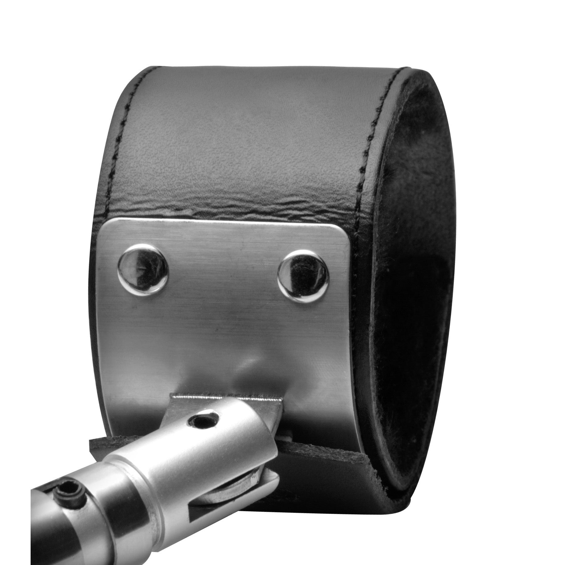 Strict Leather Adjustable Swiveling Spreader Bar with Leather Cuffs Grey