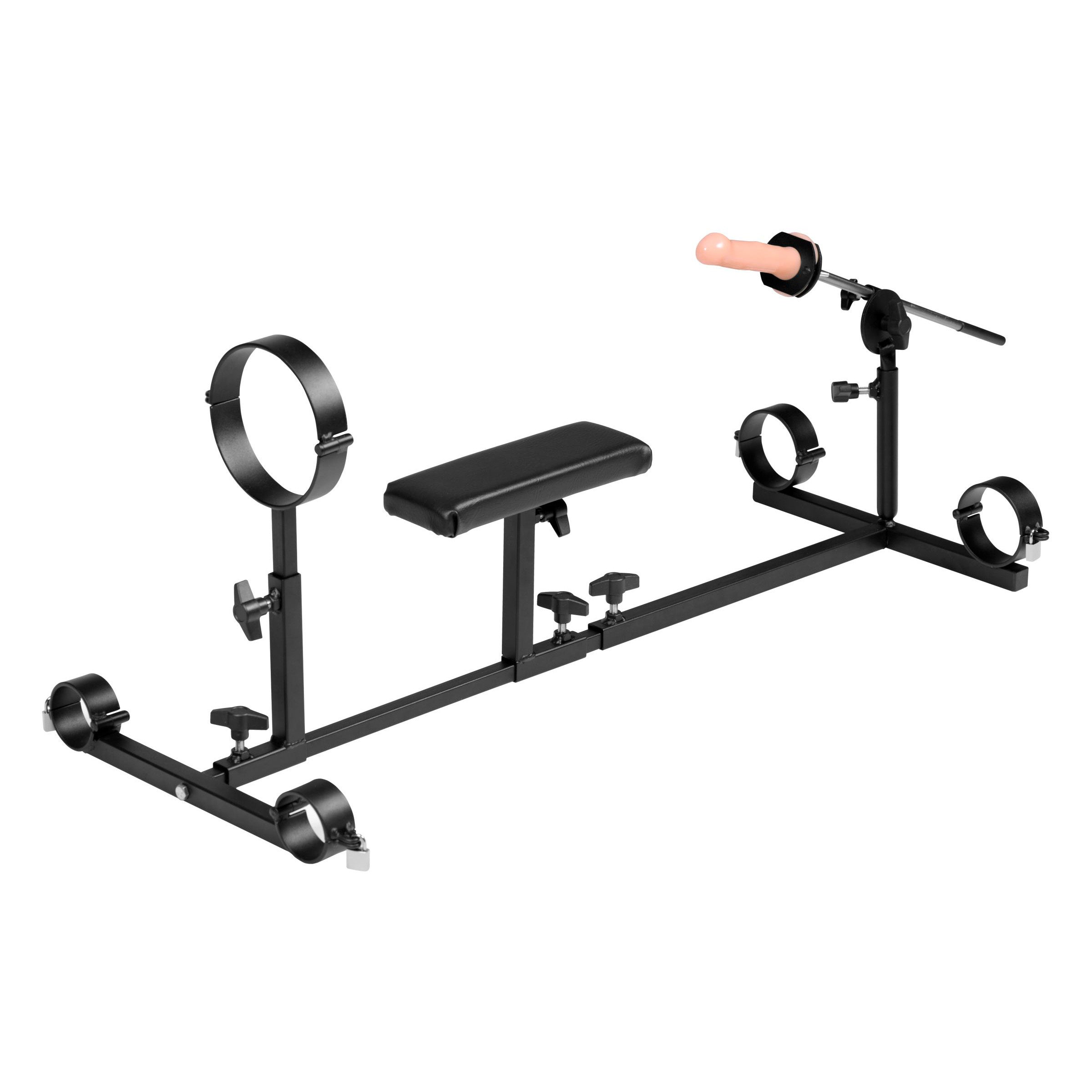 Strict Leather Stockade with Chest Pad and Fucking Rod Black