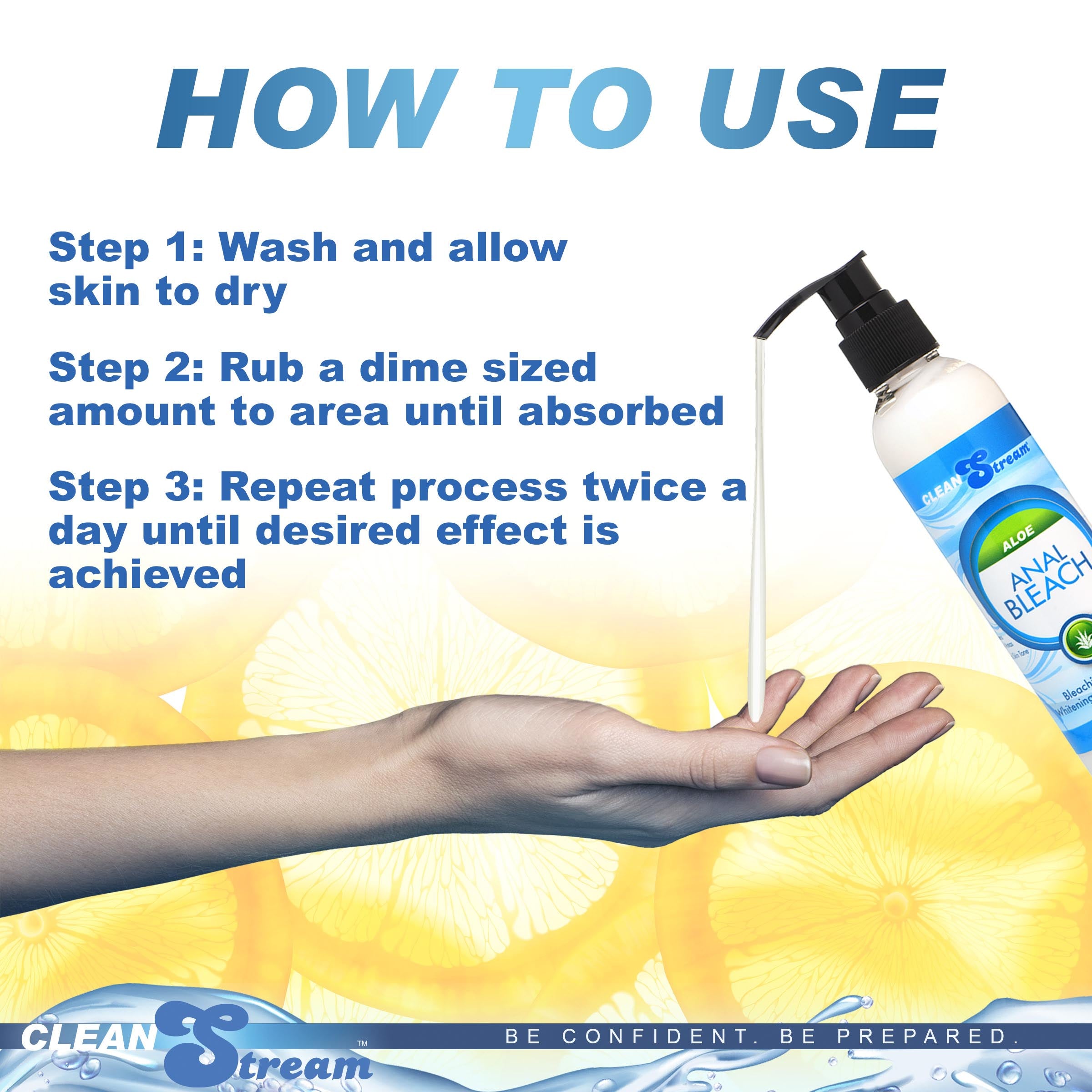 CleanStream Anal Bleach with Vitamin C and Aloe- 6 oz White