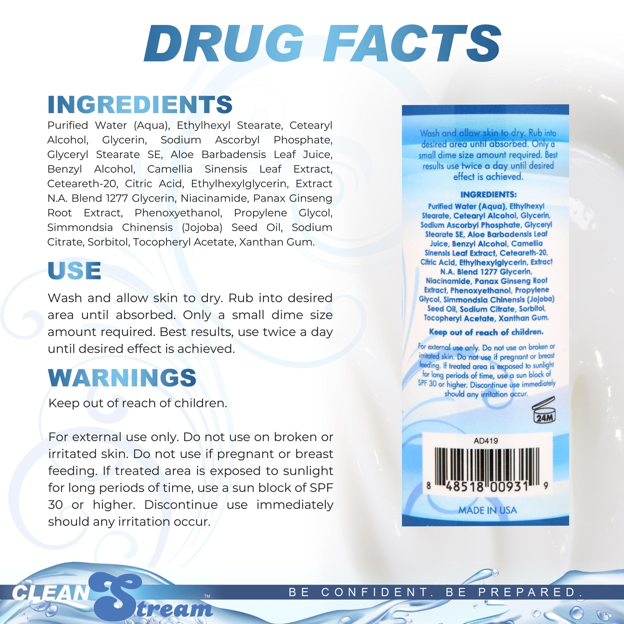 CleanStream Anal Bleach with Vitamin C and Aloe- 6 oz White