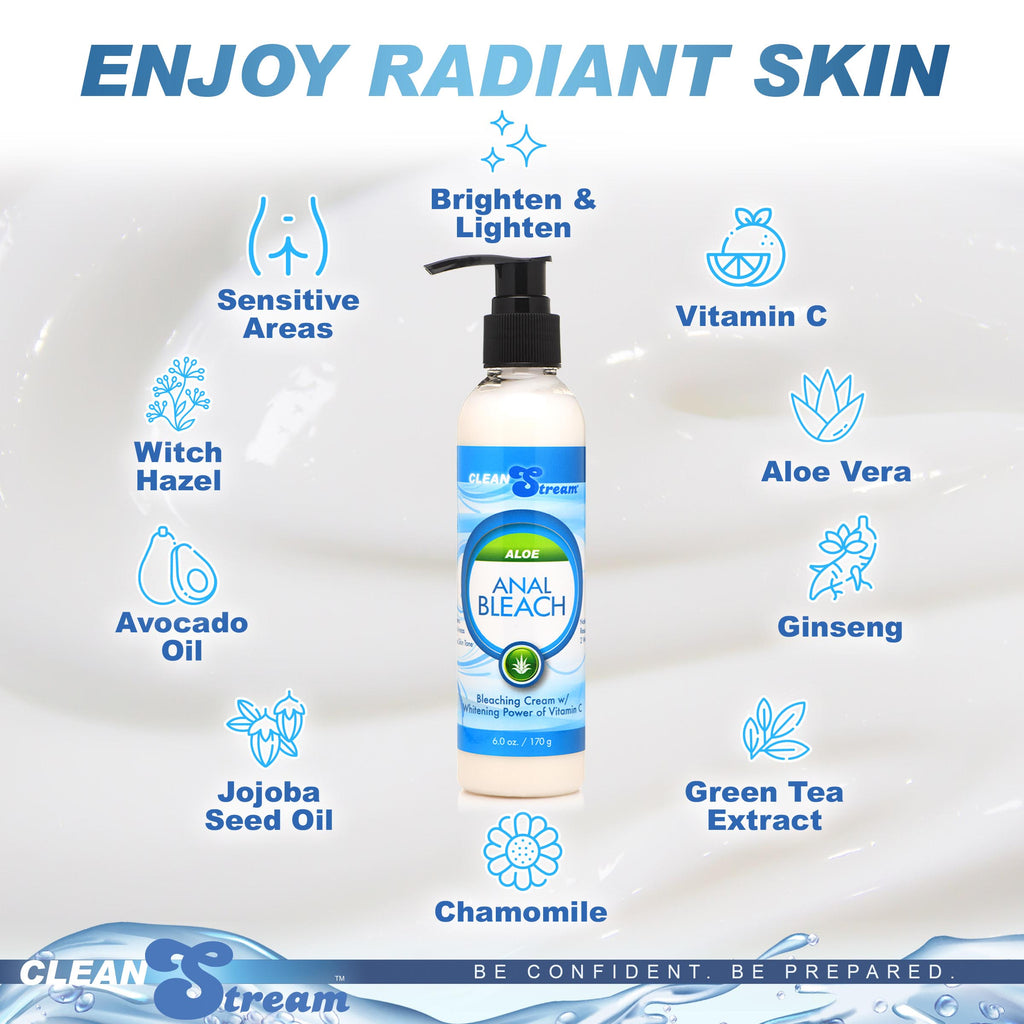 CleanStream Anal Bleach with Vitamin C and Aloe- 6 oz White