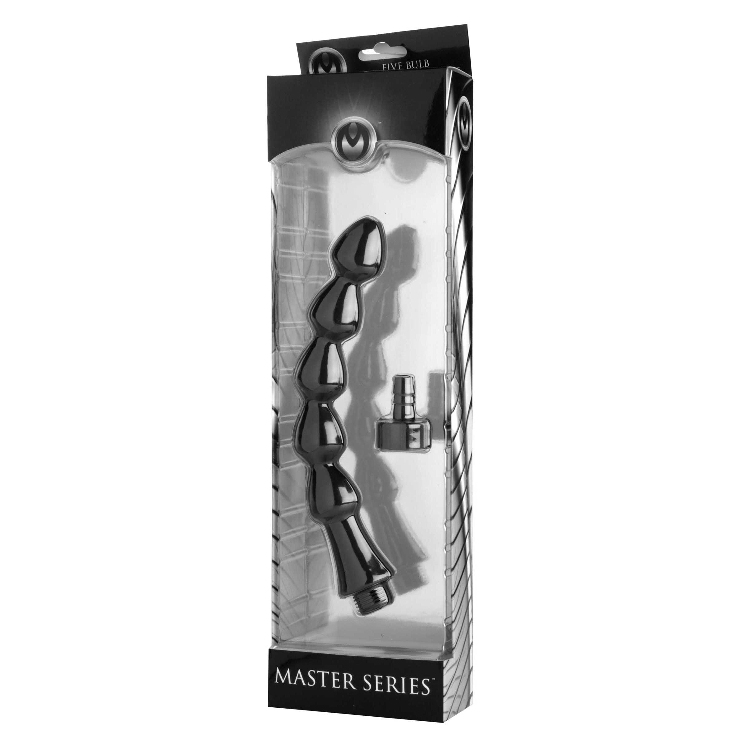 Master Series Canal 5 Bulb Silicone Enema Attachment Black