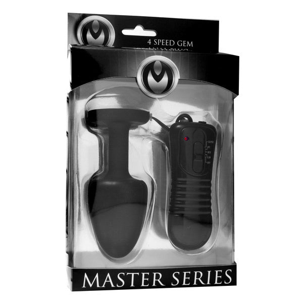Master Series Paragon Gem Accented Vibrating Anal Plug with Internal Stimulation Black