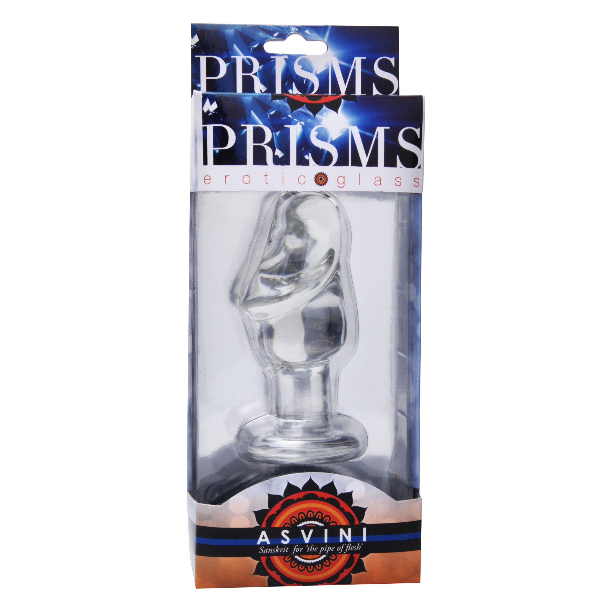 Prisms Erotic Glass Asvini Glass Penis Anal Plug Clear