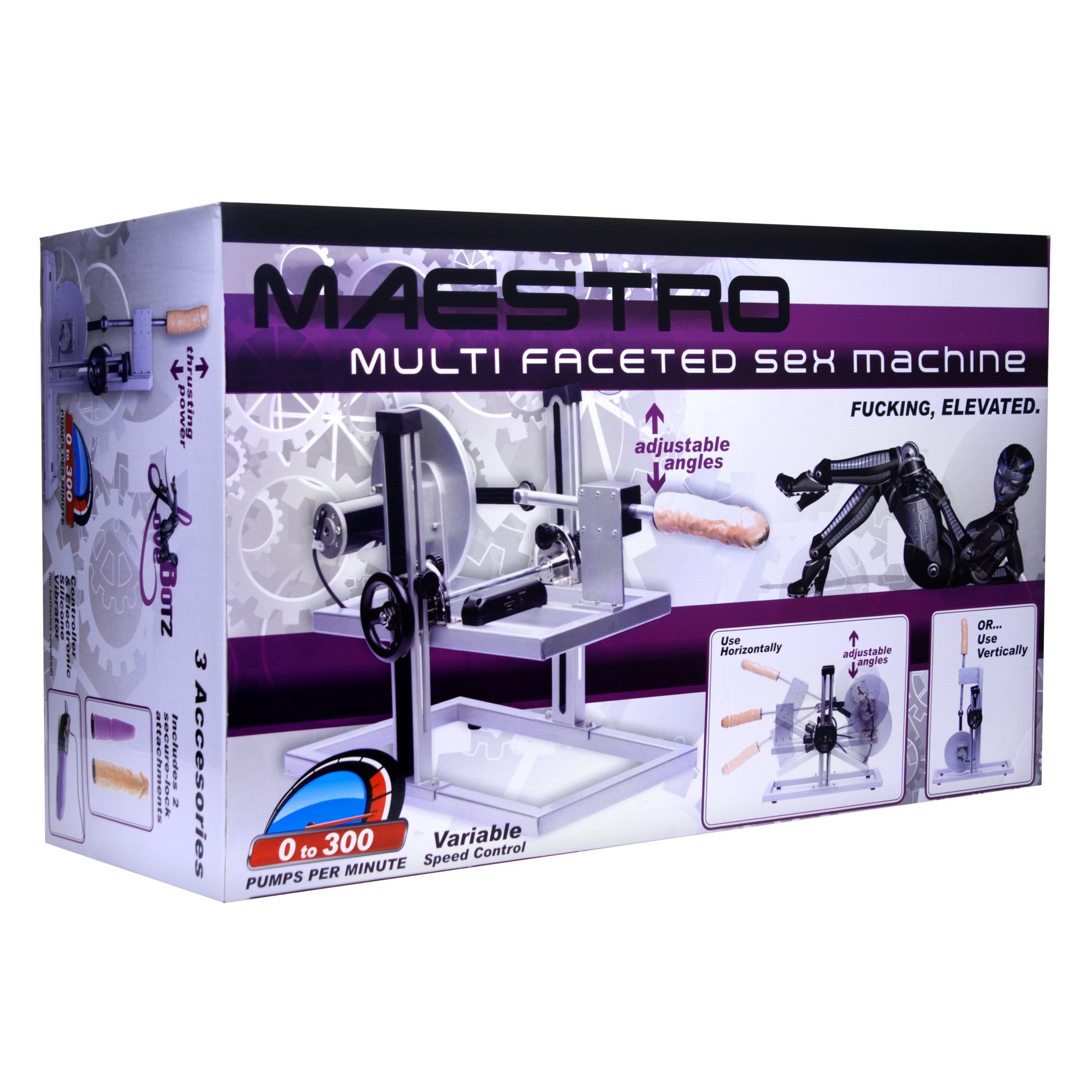 Lovebotz Maestro Multi-Faceted Sex Machine with Universal Adapter Grey