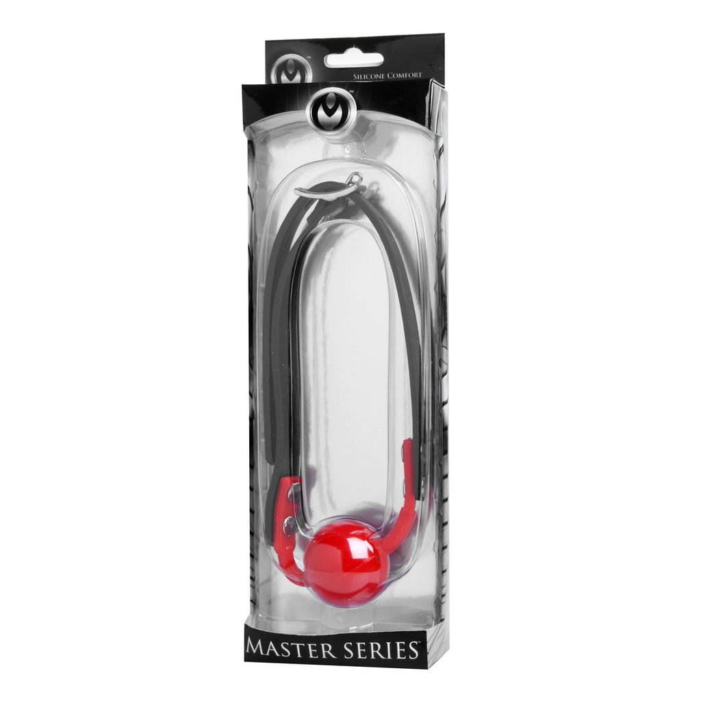 Master Series The Hush Gag Silicone Comfort Ball Gag Red