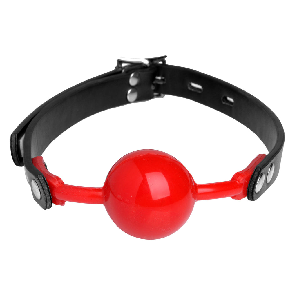 Master Series The Hush Gag Silicone Comfort Ball Gag Red