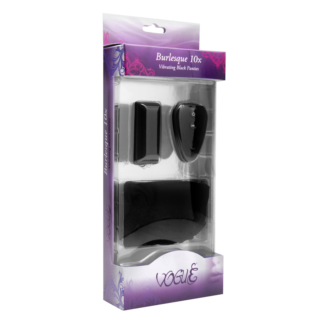 Vogue Burlesque 10 Mode Vibrating Panties with Remote Black