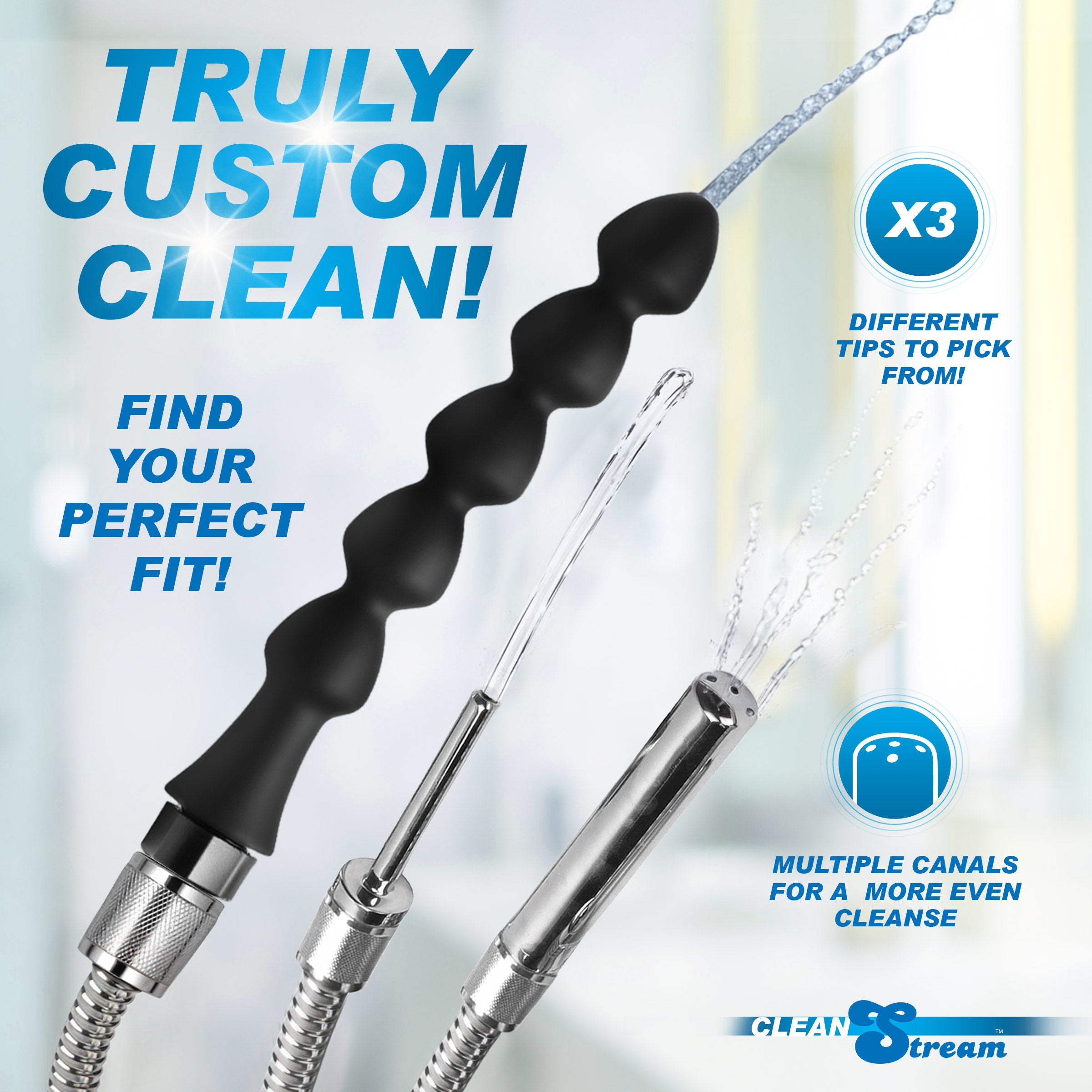 CleanStream Easy Flow Enema Cleansing Kit with Silicone Attachment Black