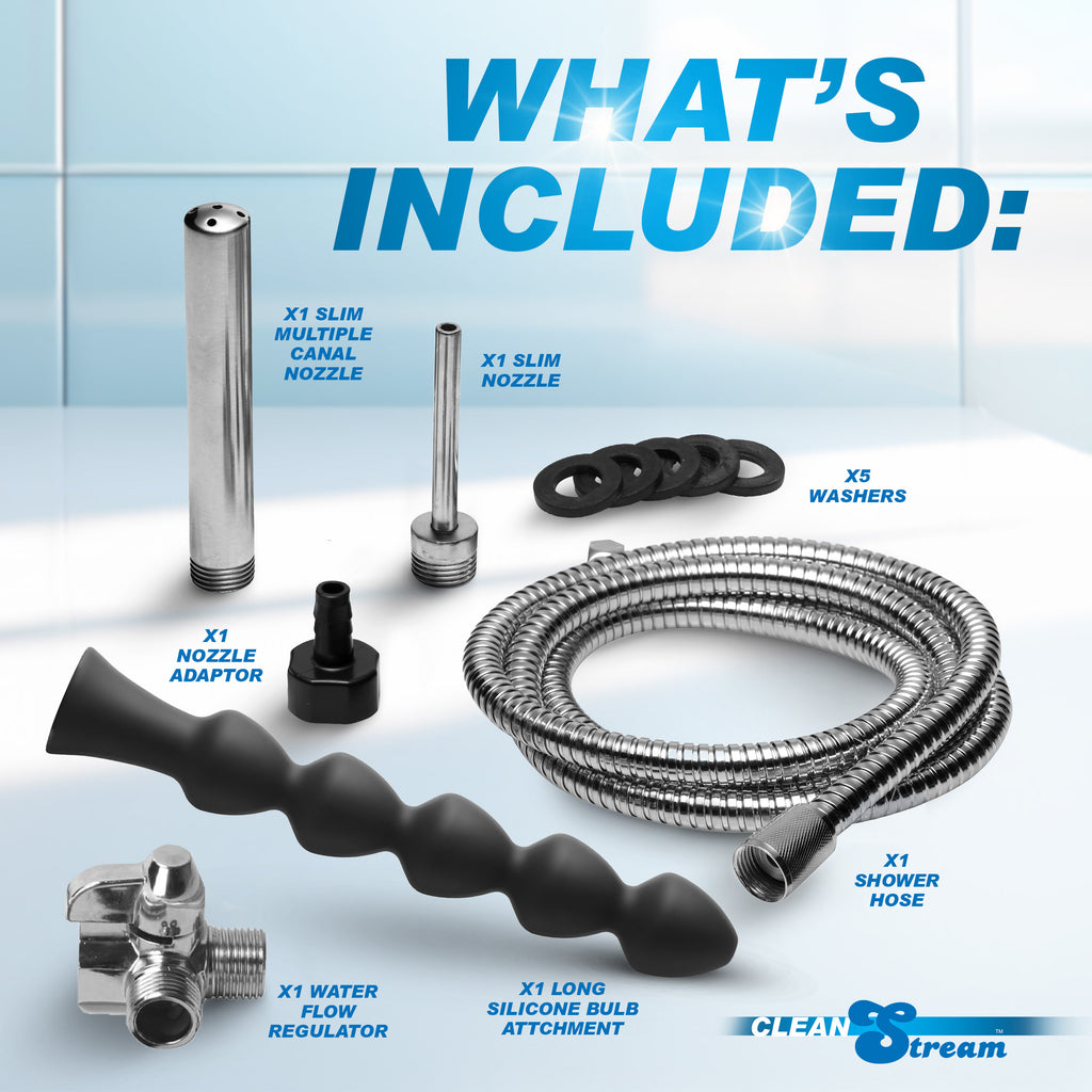 CleanStream Easy Flow Enema Cleansing Kit with Silicone Attachment Black