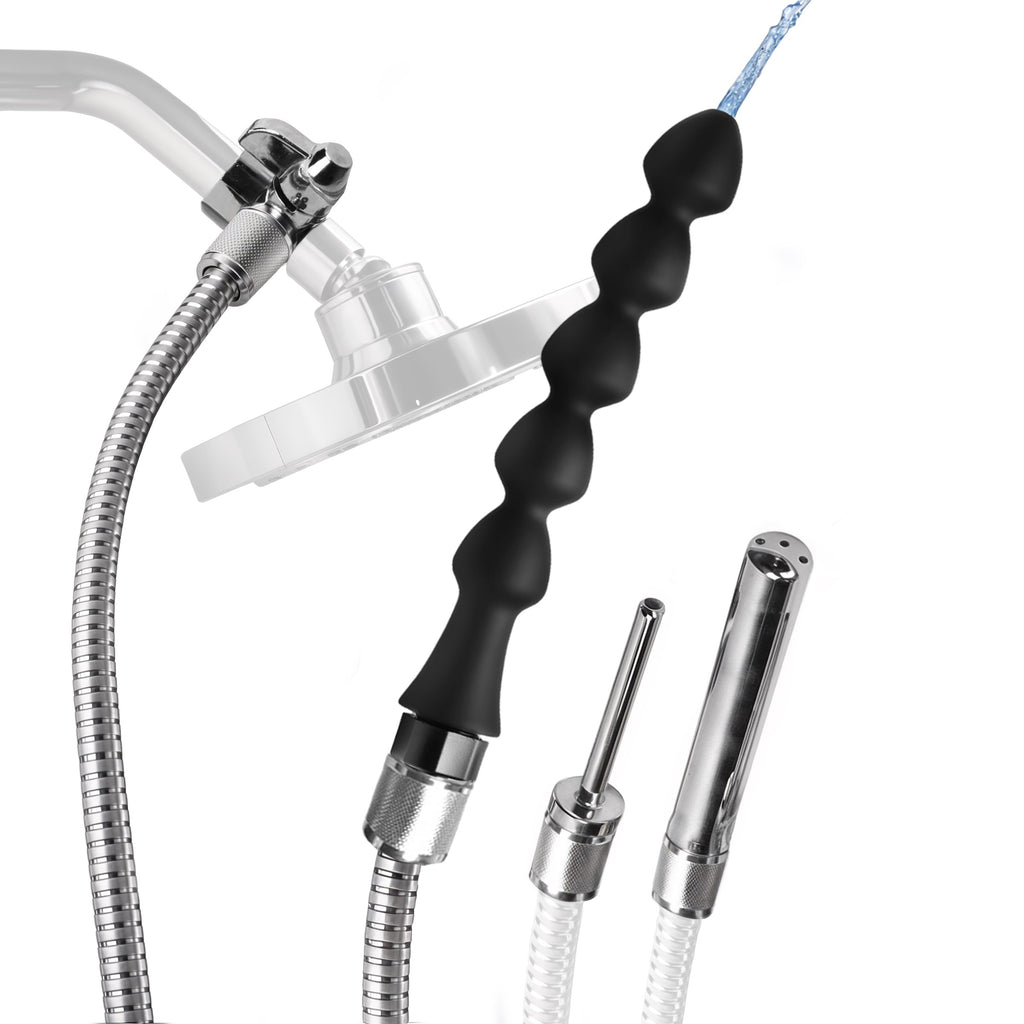 CleanStream Easy Flow Enema Cleansing Kit with Silicone Attachment Black