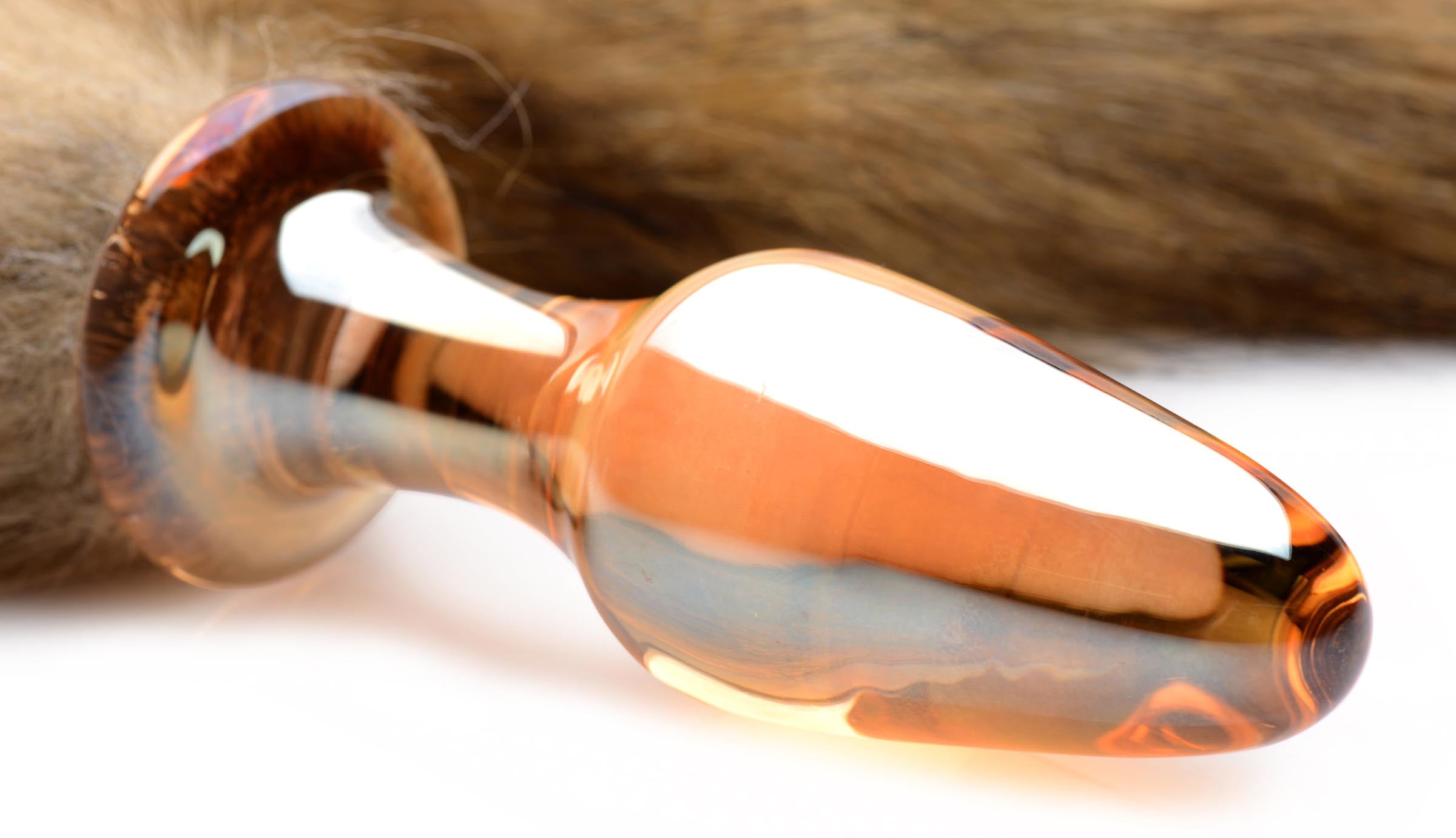 Tailz Fox Tail Glass Anal Plug Orange