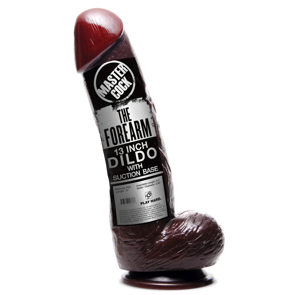Master Cock The Forearm 13 Inch Dildo with Suction Cup Brown