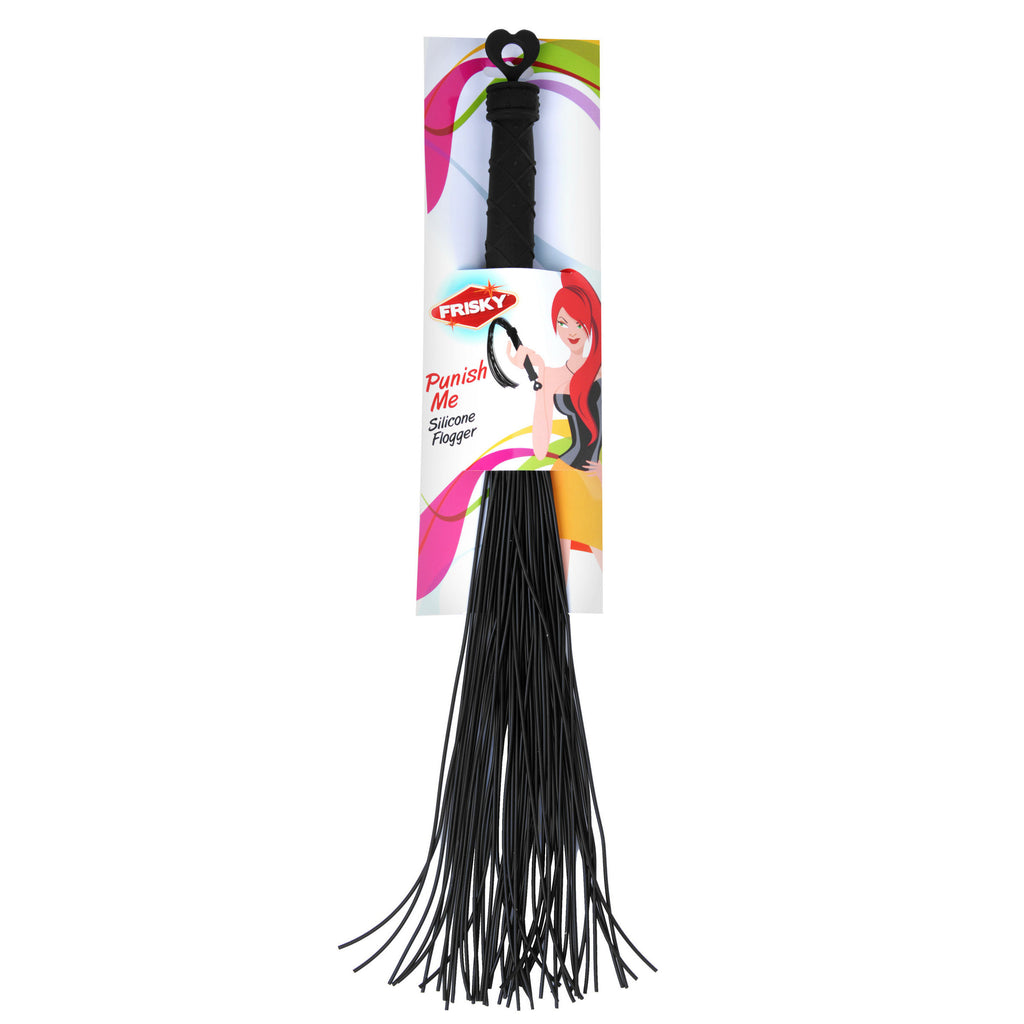 Frisky Punish Me Silicone Flogger Black